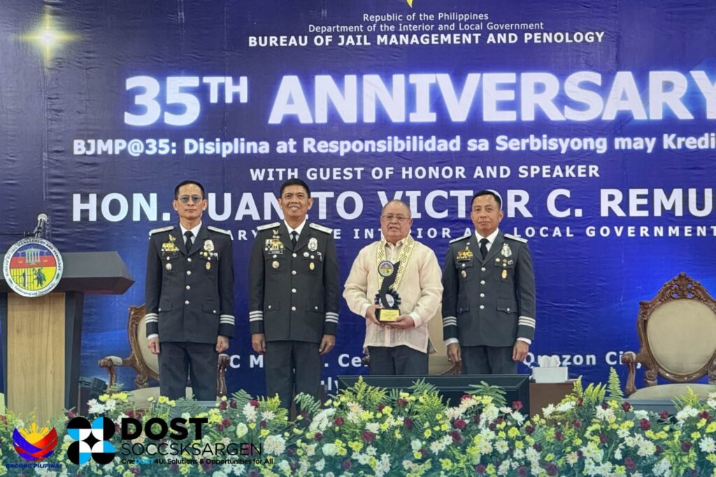 DOST SOCCSKSARGEN Receives BJMP Special Award, Reaffirming Commitment to Science-Driven Community Transformation